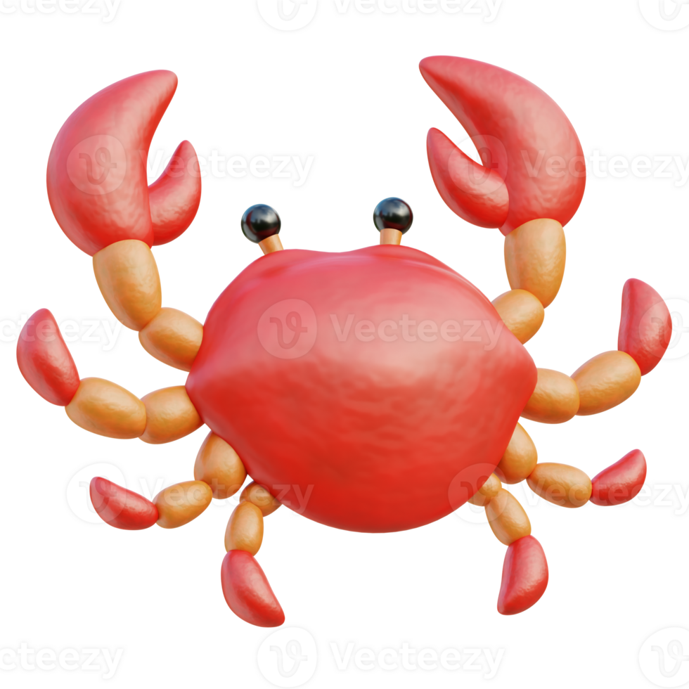 Crab 3d illustration png