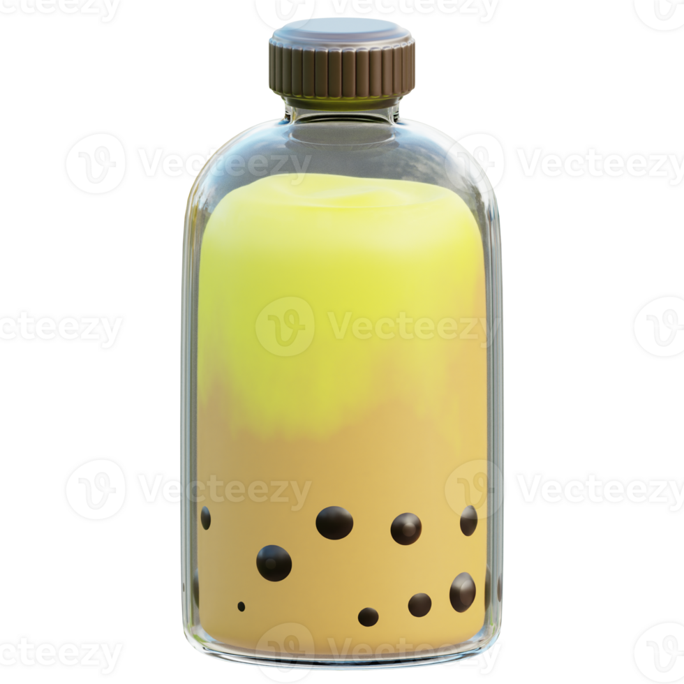 Matcha Botol 3d illustration png