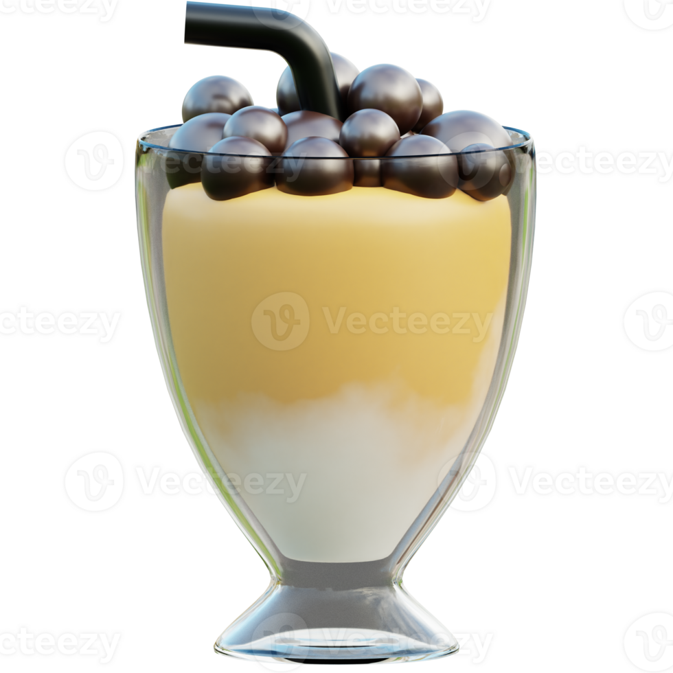 Milktea 3d illustration png