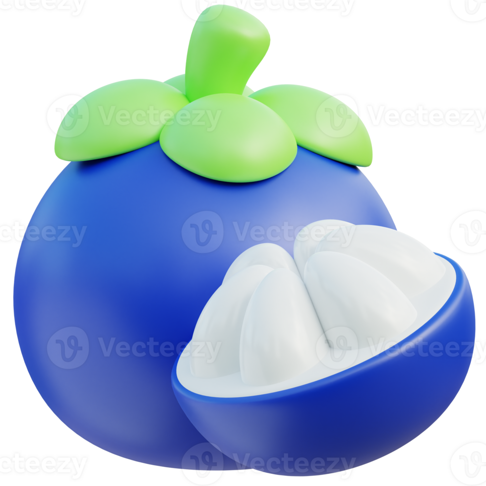 Mangosteen 3d illustration png