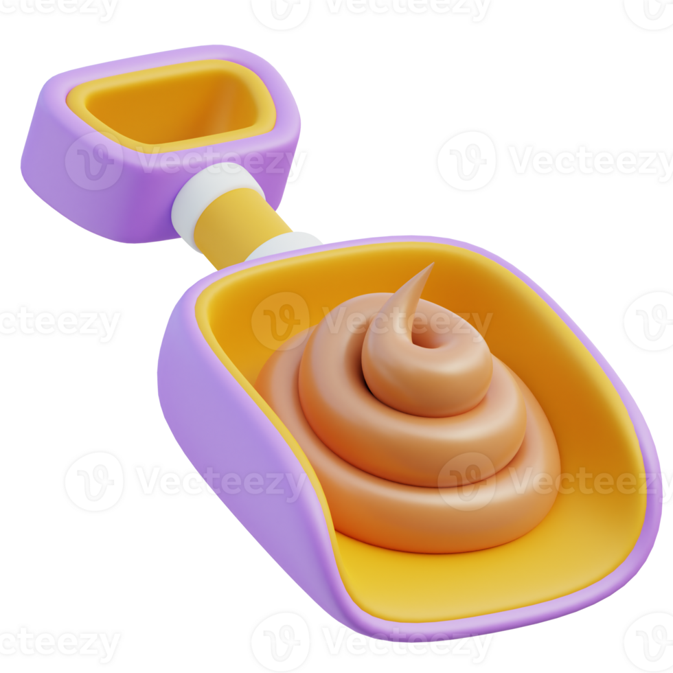 Pet Poop Shovel 3d illustration png