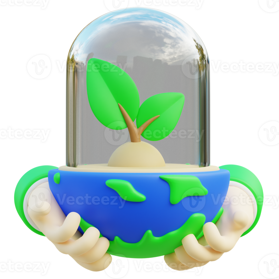 Save The World 3d illustration png