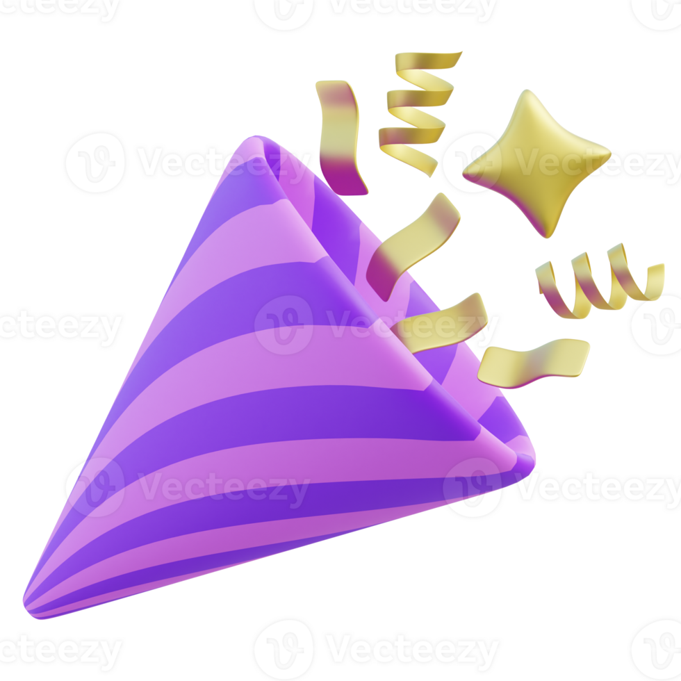 Party Horn 3d illustration png