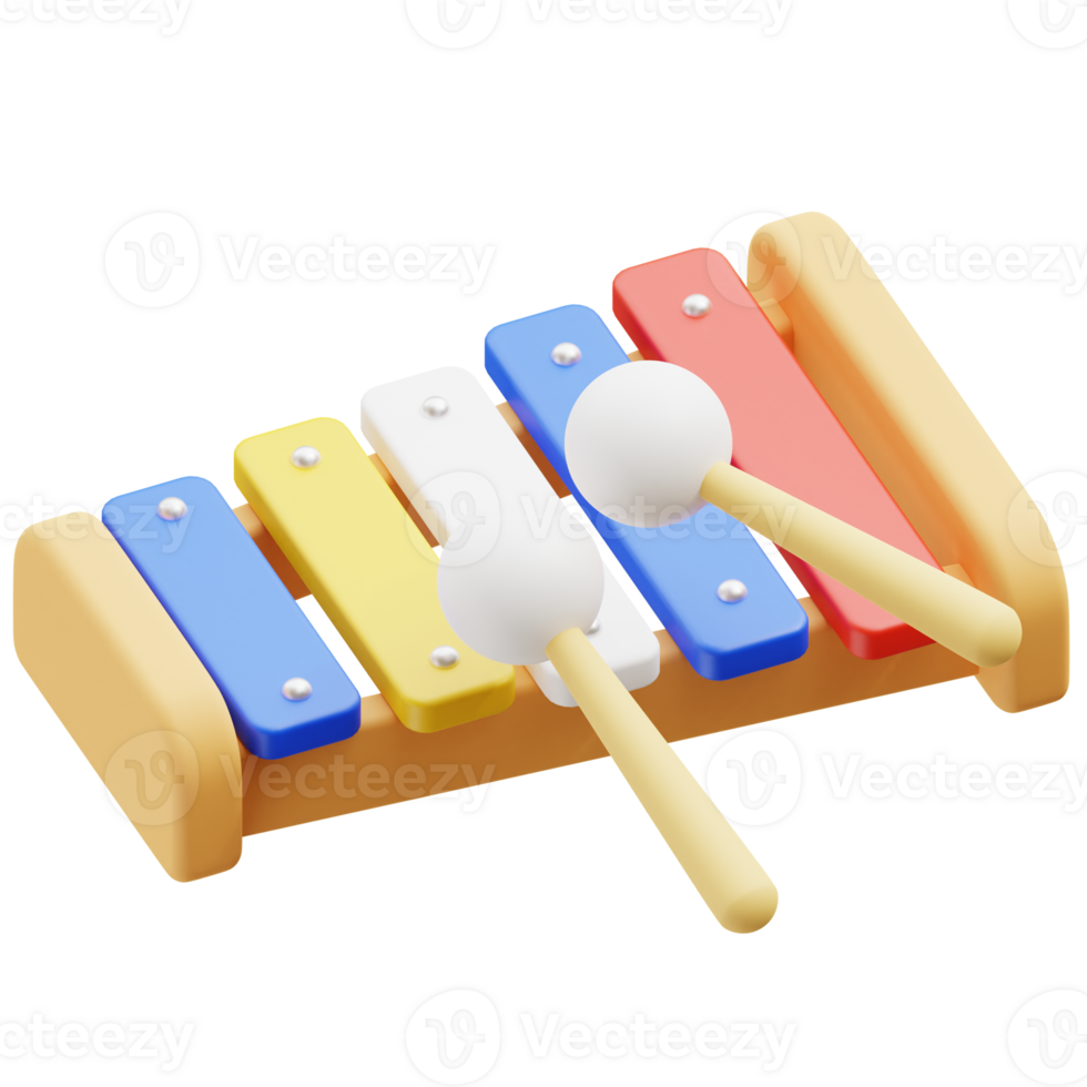 xylophone 3d illustration png