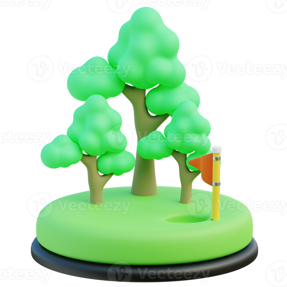 Forest 3d illustration png