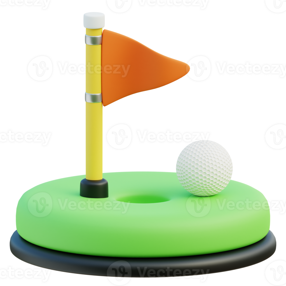 Golf Flag 3d illustration png