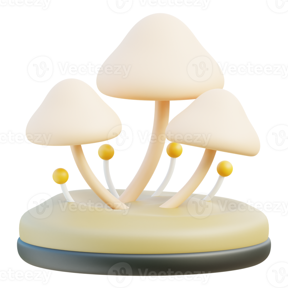 Fungus 3d illustration png