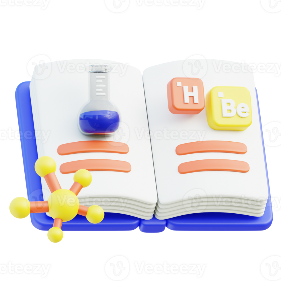 Chemistry Book 3d illustration png
