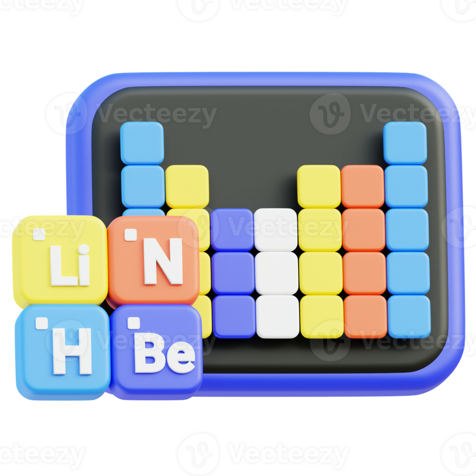 Periodic Table 3d illustration png