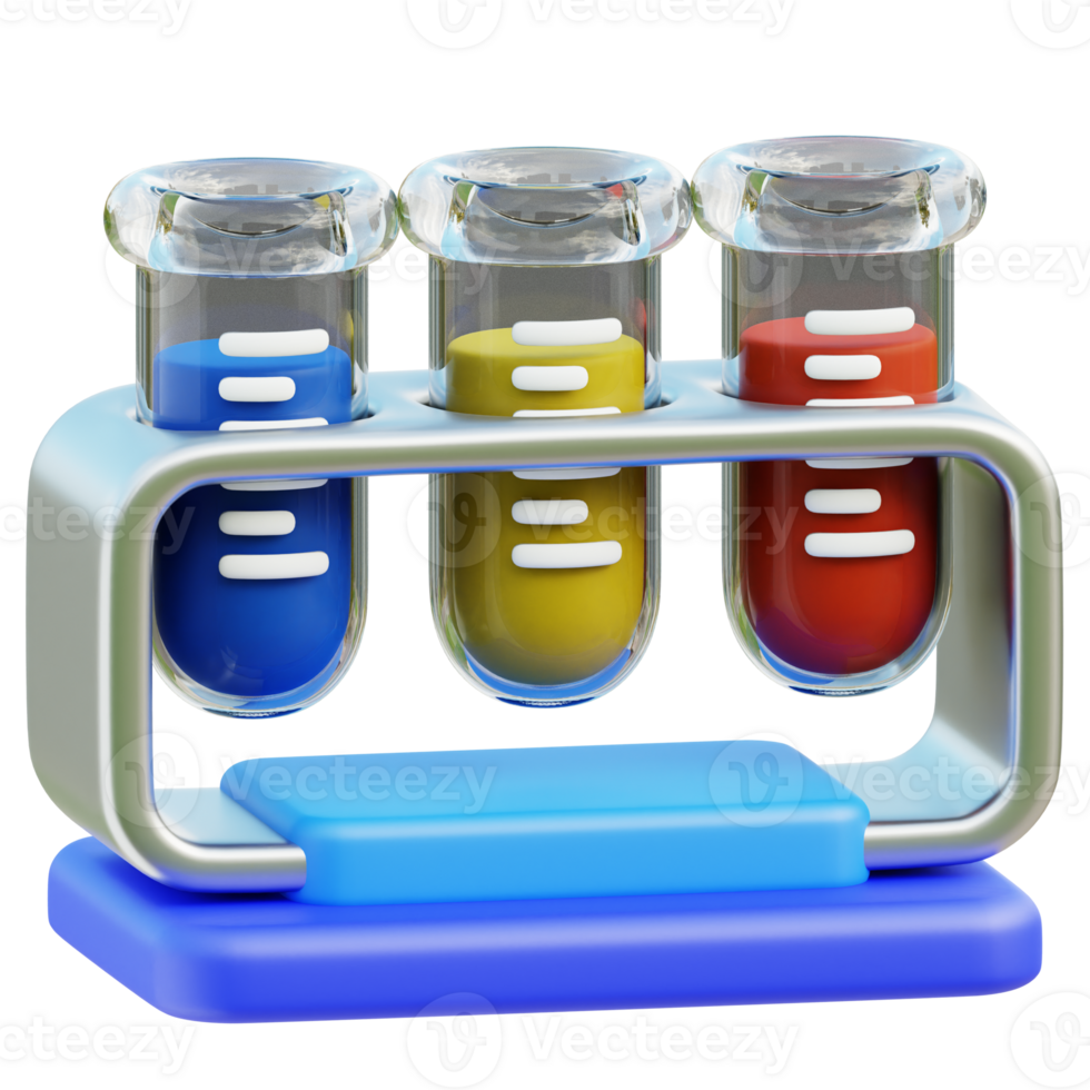 Test Tubes Stand 3d illustration png