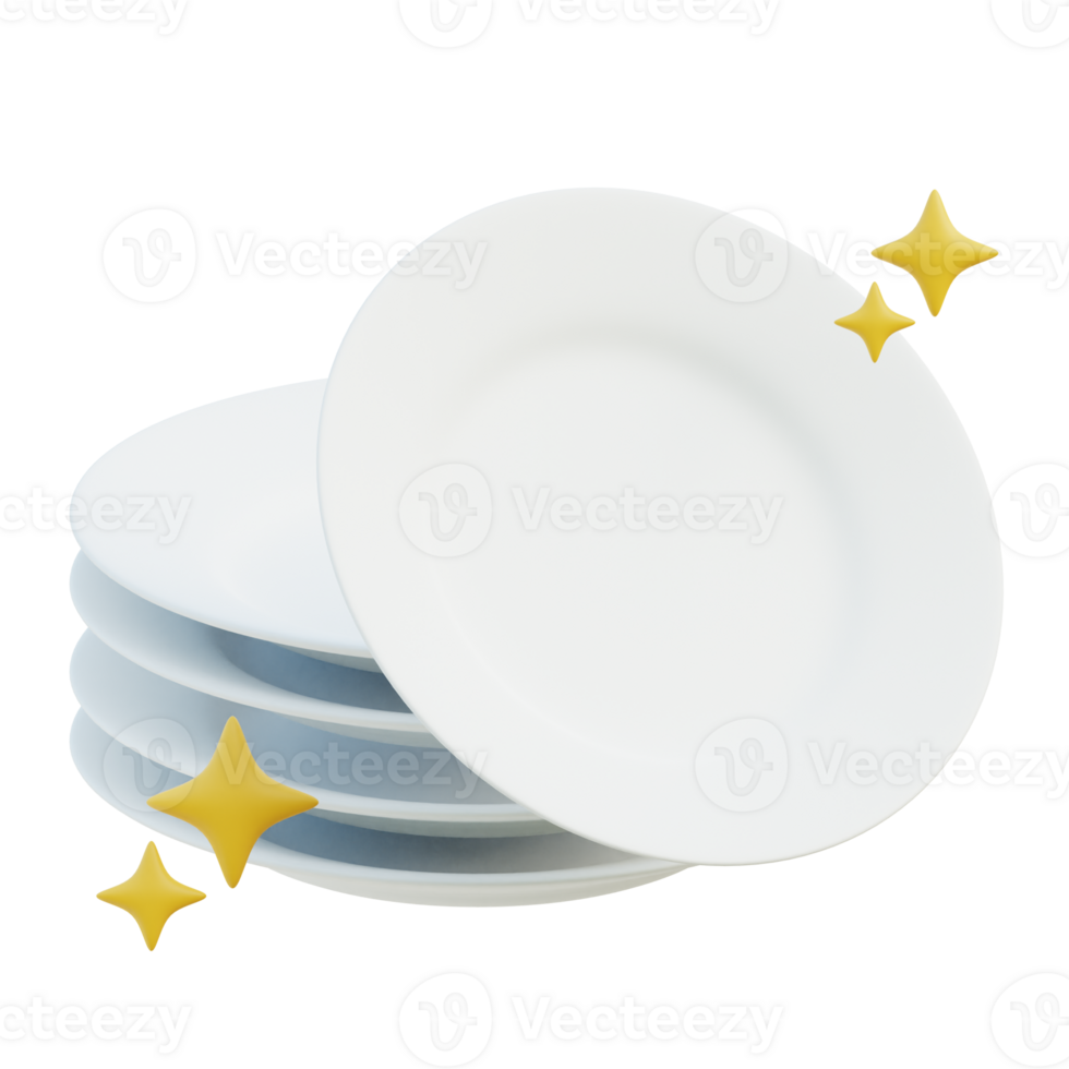 Washing Plate 3d illustration png