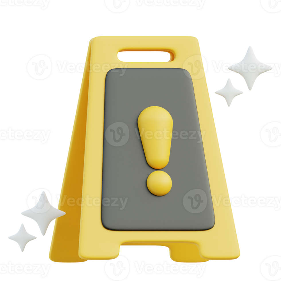 Warning Sign 3d illustration png