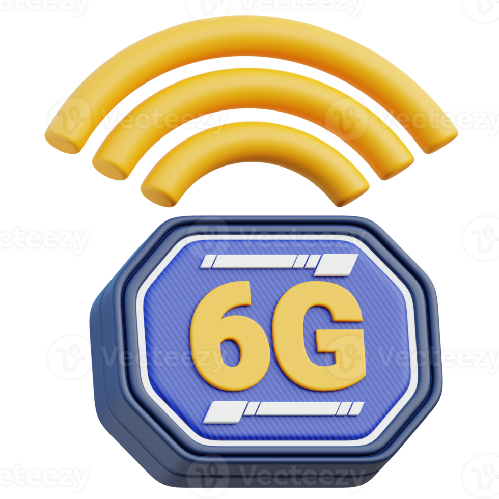 6G Network 3d illustration png