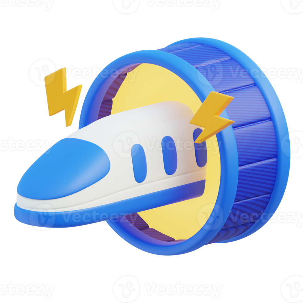 Superfast Train 3d illustration png