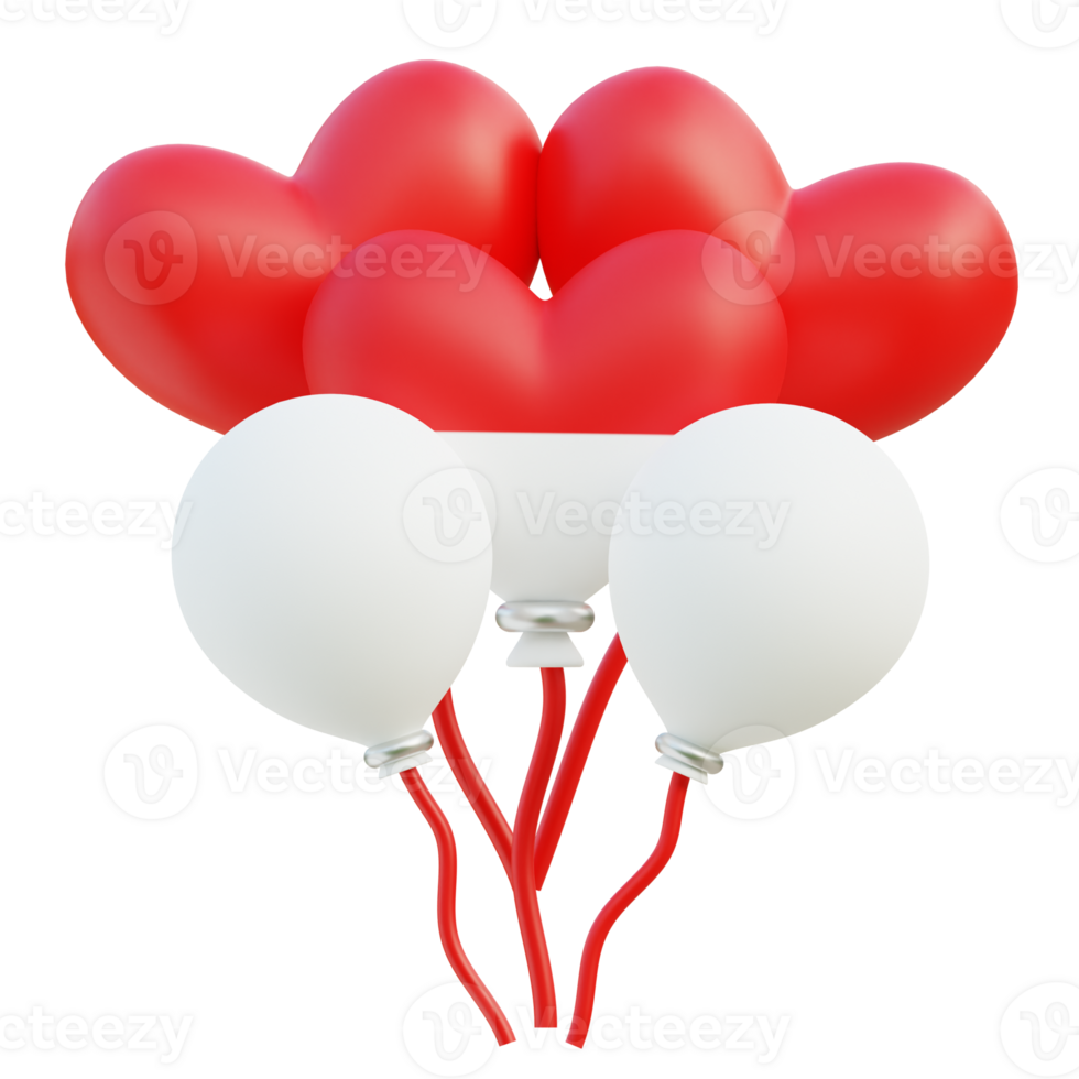 Indonesia Balloons 3d illustration png
