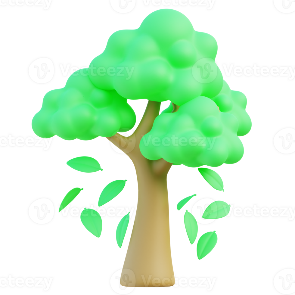Autumn Tree 3d illustration png