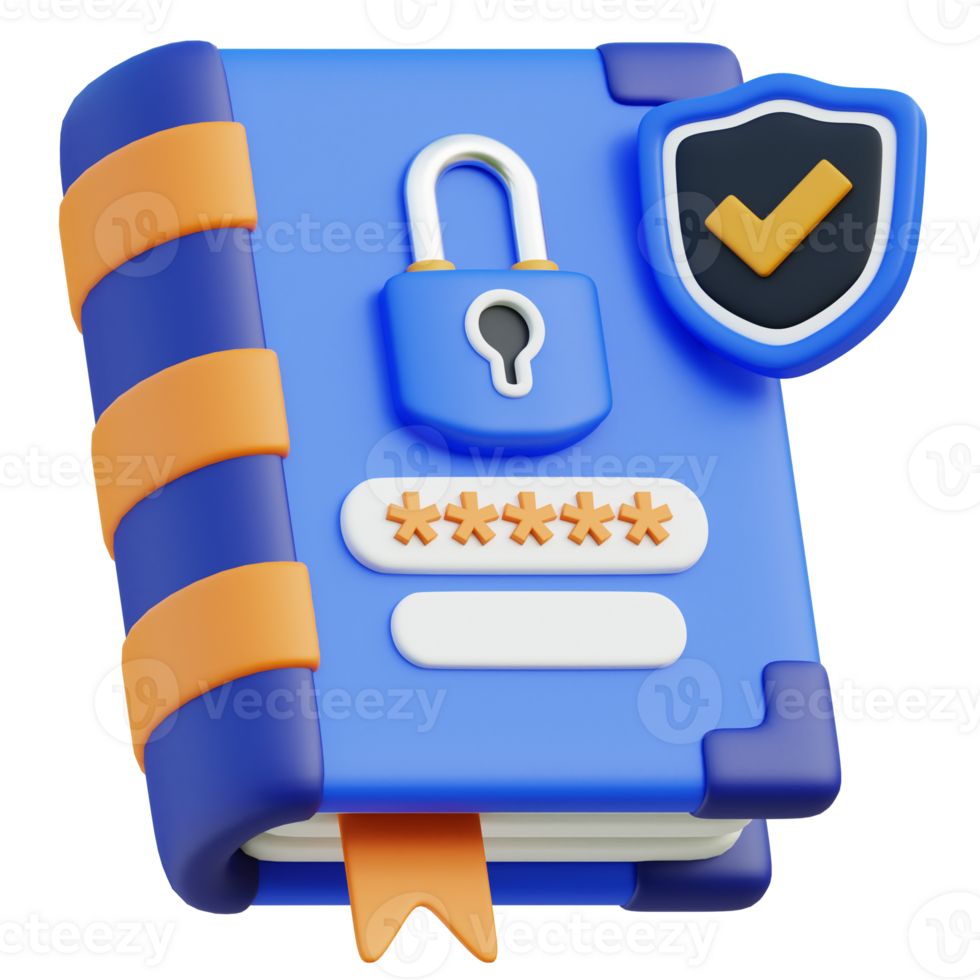 Book Security 3d illustration png
