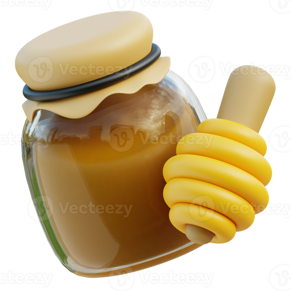 Honey Jar 3d illustration png