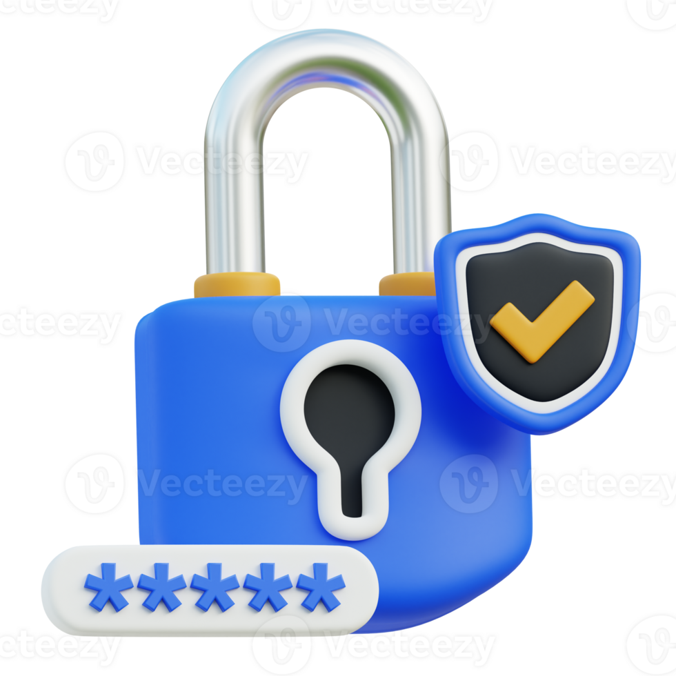 Lock 3d illustration png