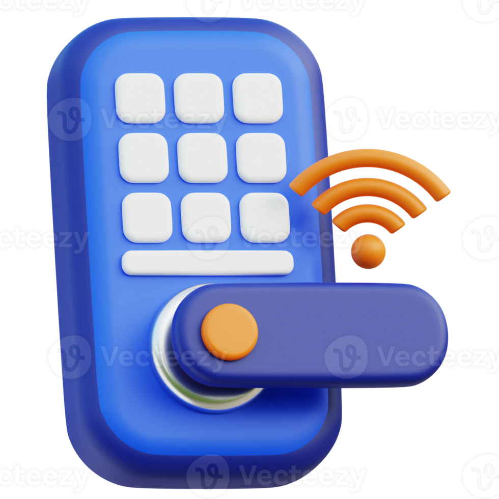 Smart Door Lock 3d illustration png