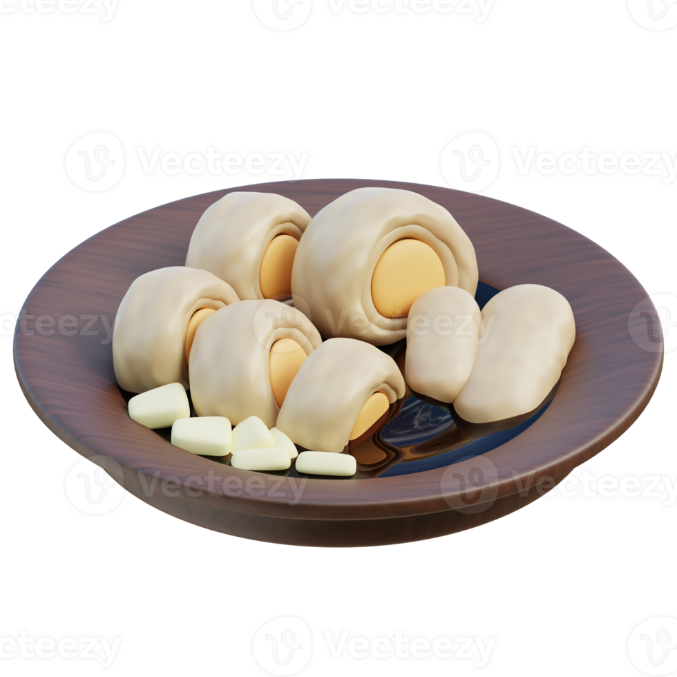Pempek 3d illustration png