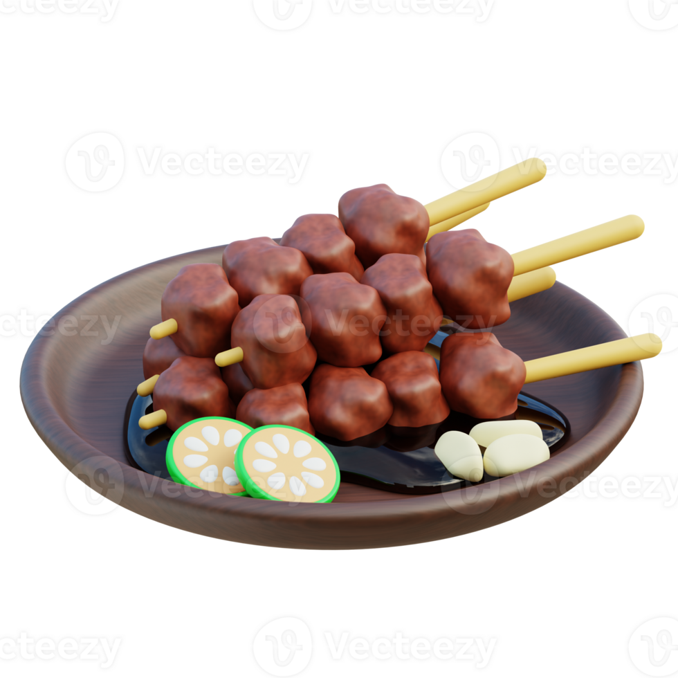 Sate 3d illustration png