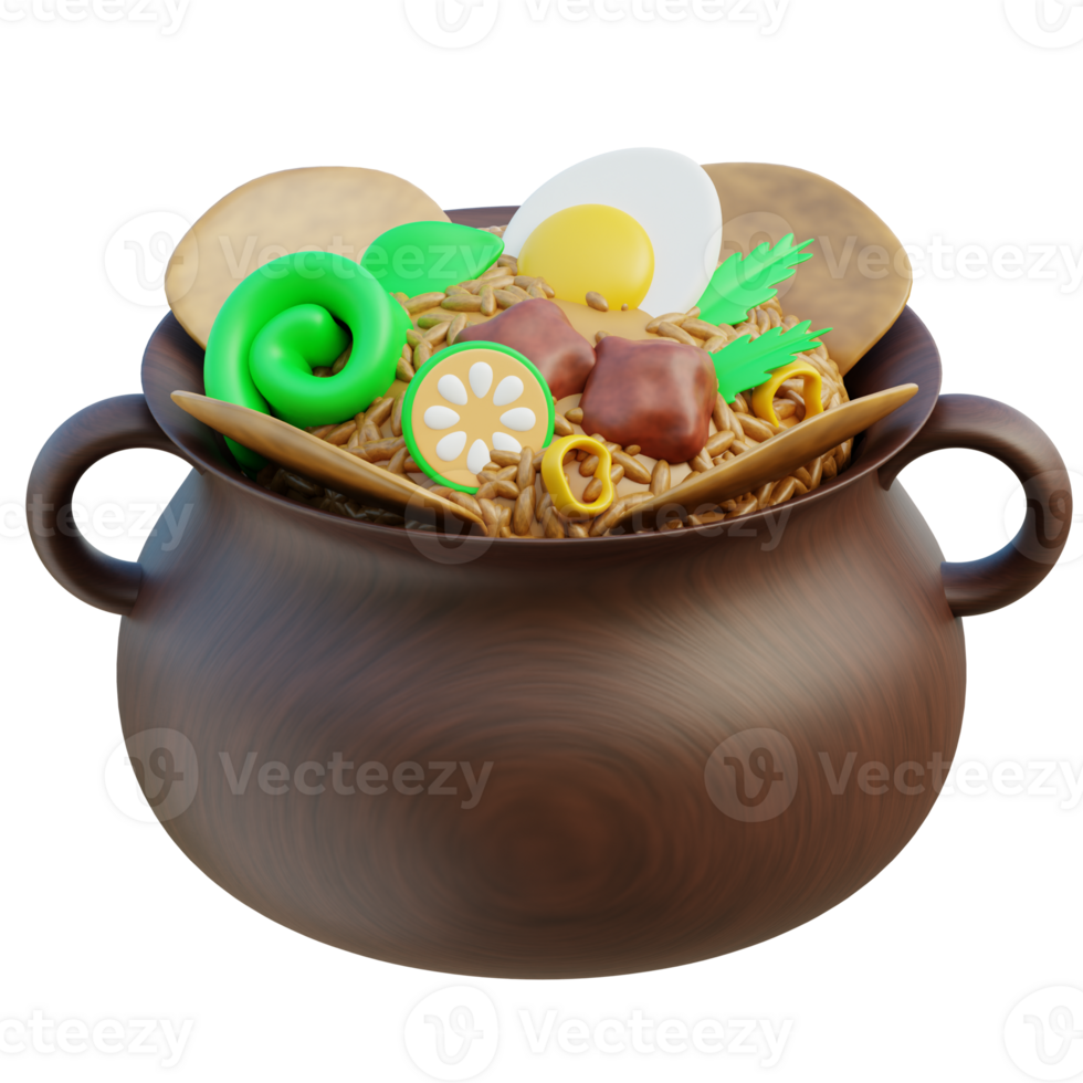 Gudeg 3d illustration png