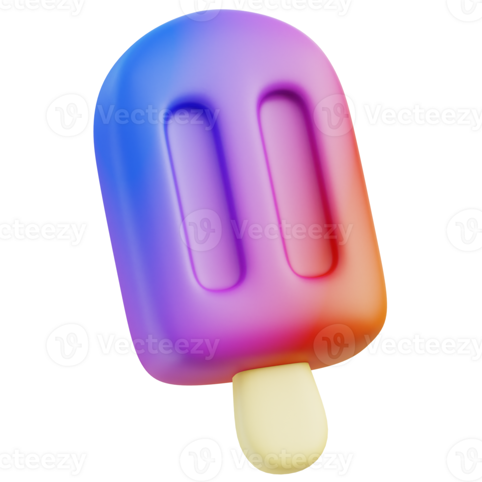 Ice Lolly rainbow 3d illustration png