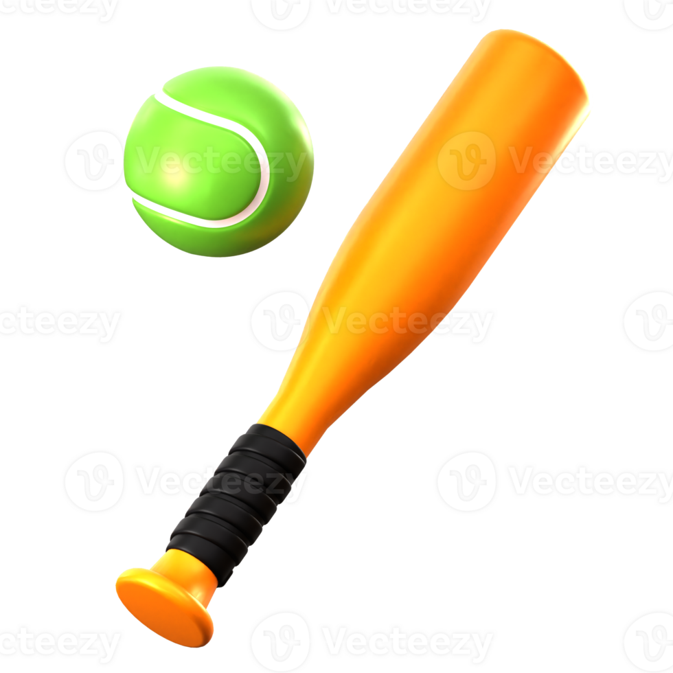 playing baseball 3d illustration png