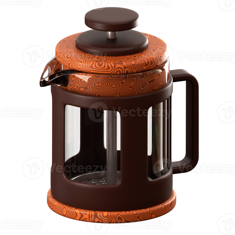 French Press 3d illustration png