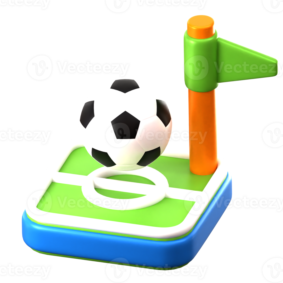 Playing soccer 3d illustration png