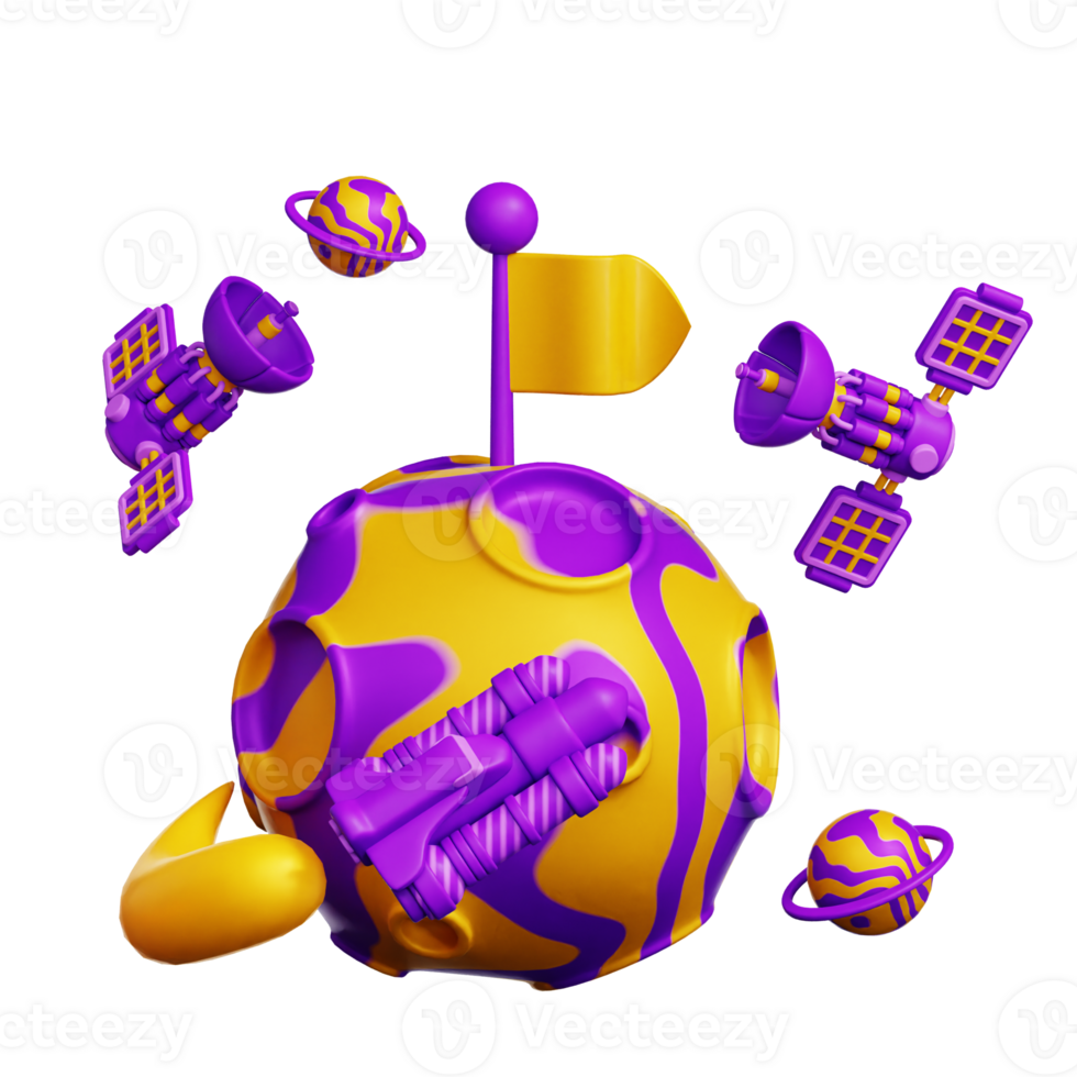 Space 3d illustration png