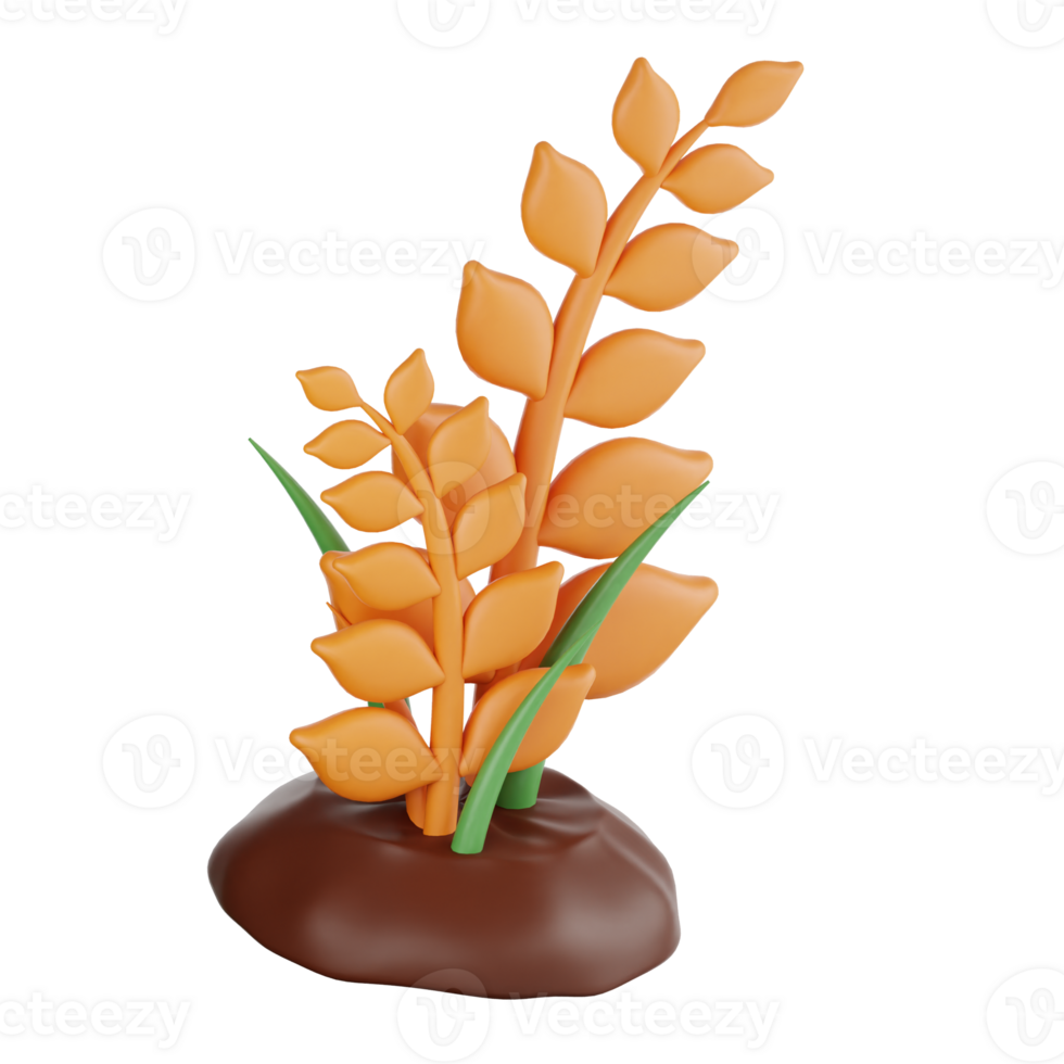 wheat tree 3d illustration png