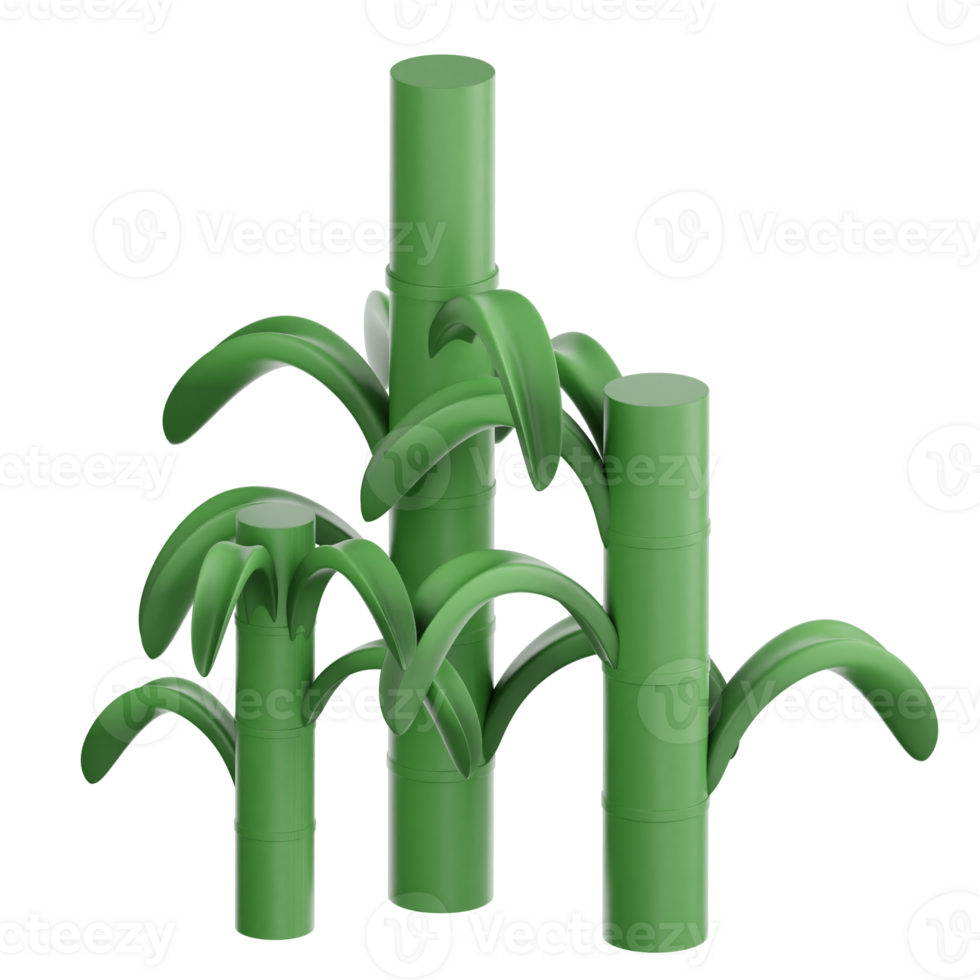 Sugarcane plant 3d illustration png