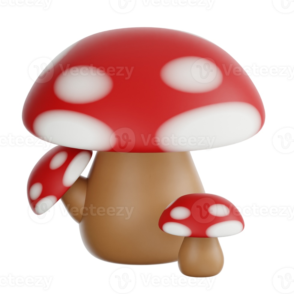 mushroom plant 3d illustration png