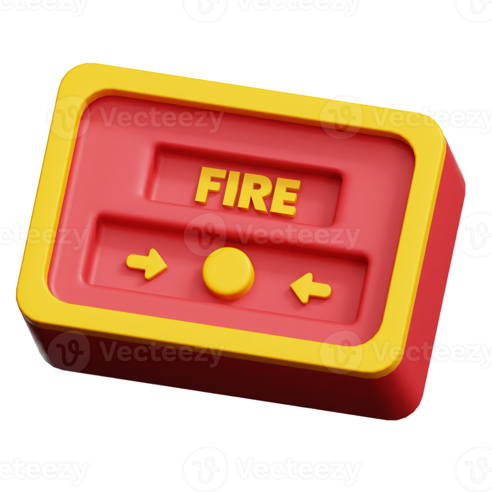 Emergency Fire Button 3d illustration png