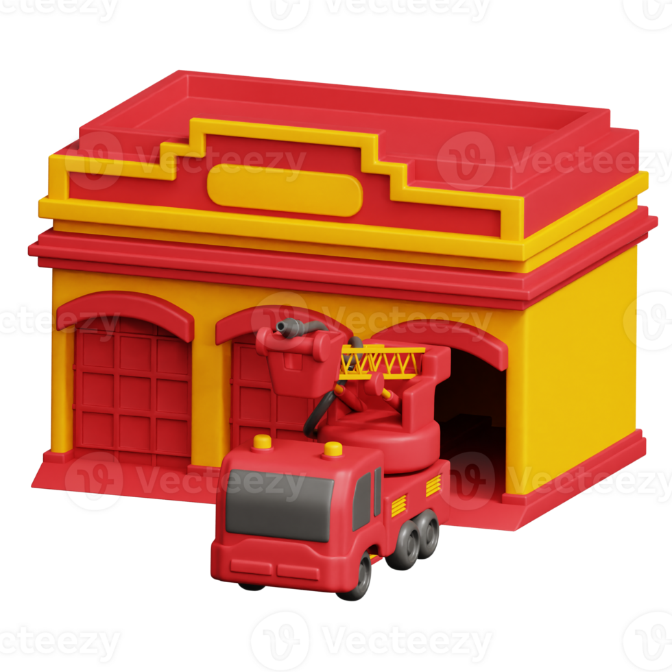 Fire Station 3d illustration 47246720 PNG