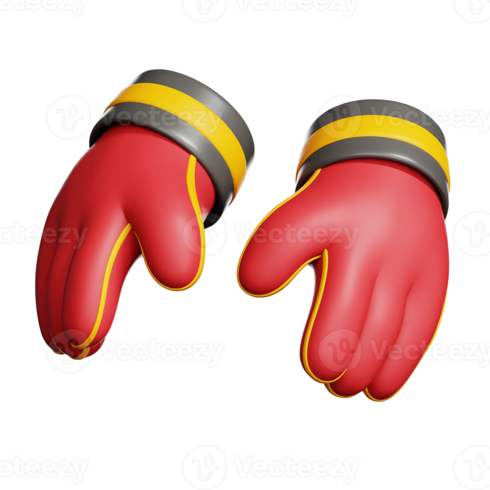 Fireproof Gloves 3d illustration png