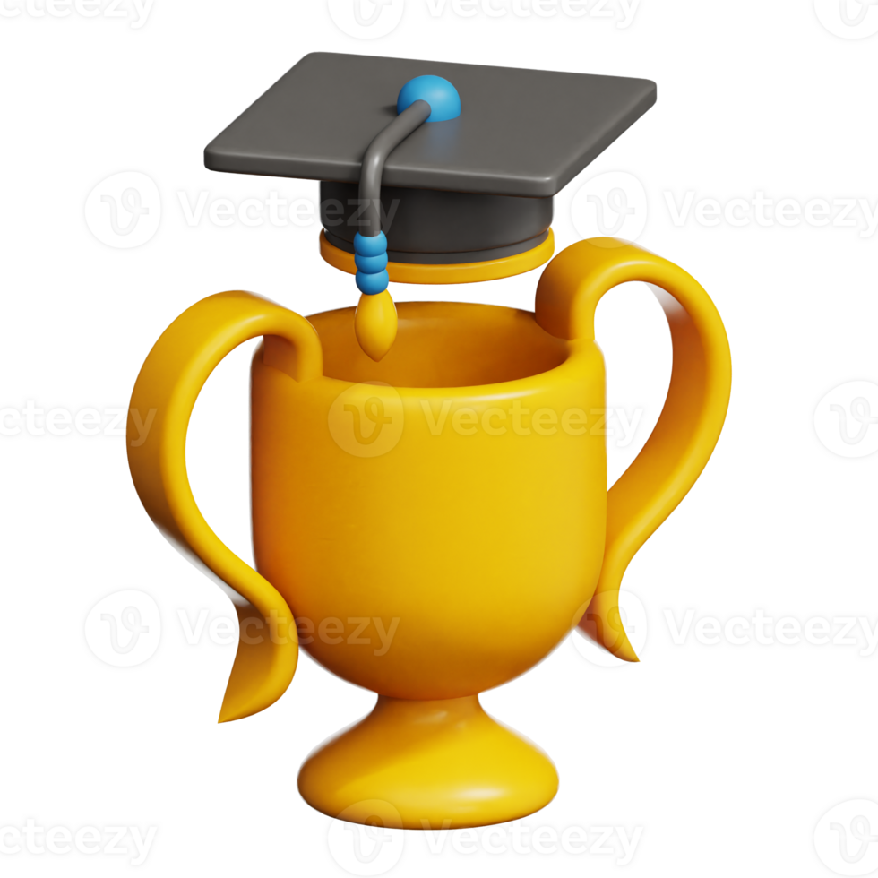 Graduatin Trophy 3d illustration png