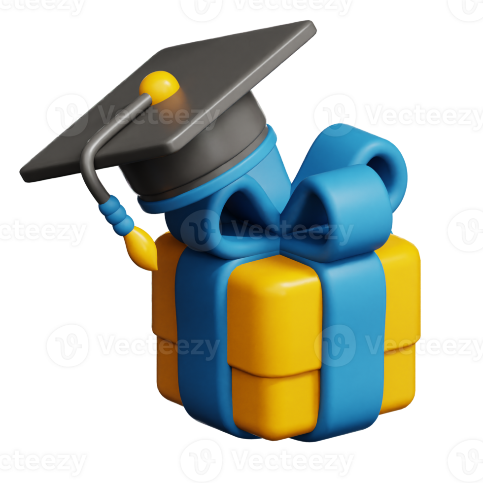 Graduation Gift 3d illustration png