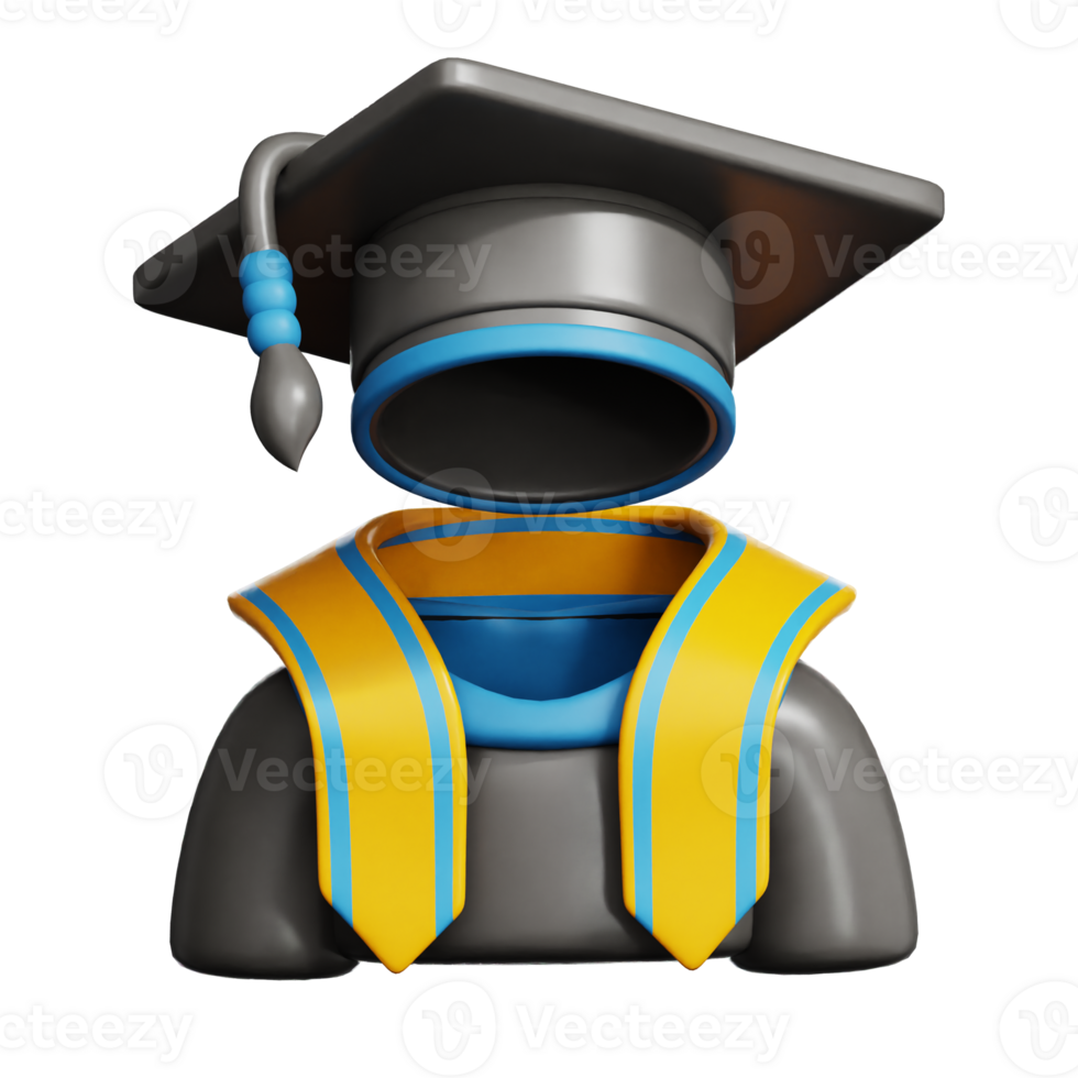 Graduation robes 3d illustration png
