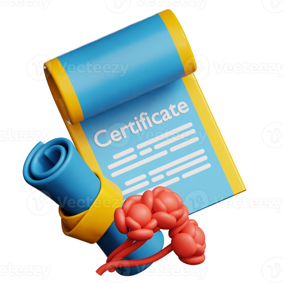 Certificate Scroll 3d illustration png