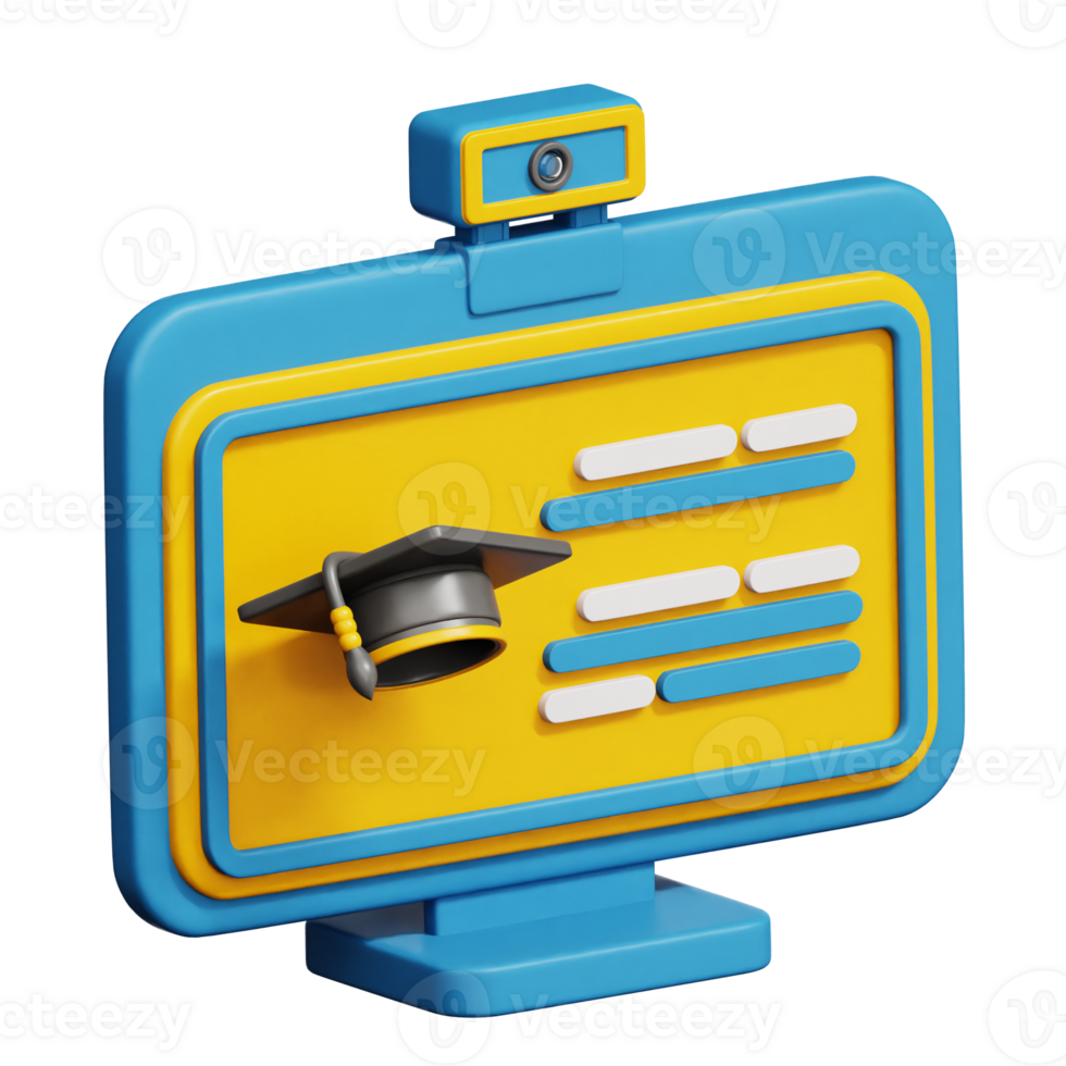 Online Graduation 3d illustration png