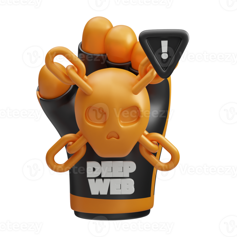 Deep Web Warning 3d illustration png