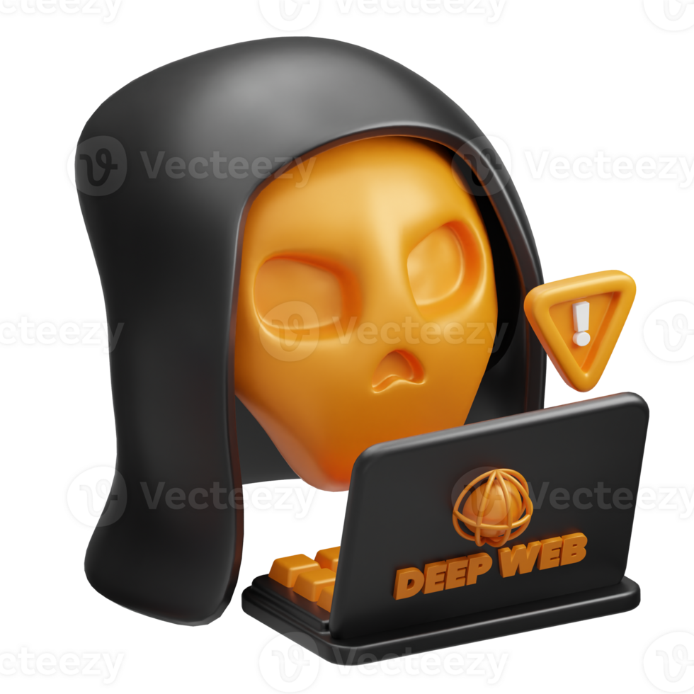 Deep web Hacker 3d illustration png