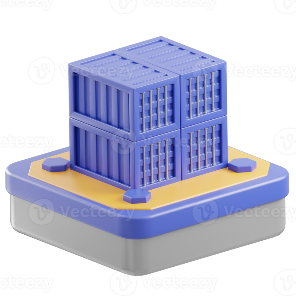 Cargo Container 3d illustration png