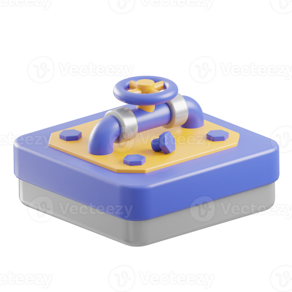Pipe Valve 3d illustration png