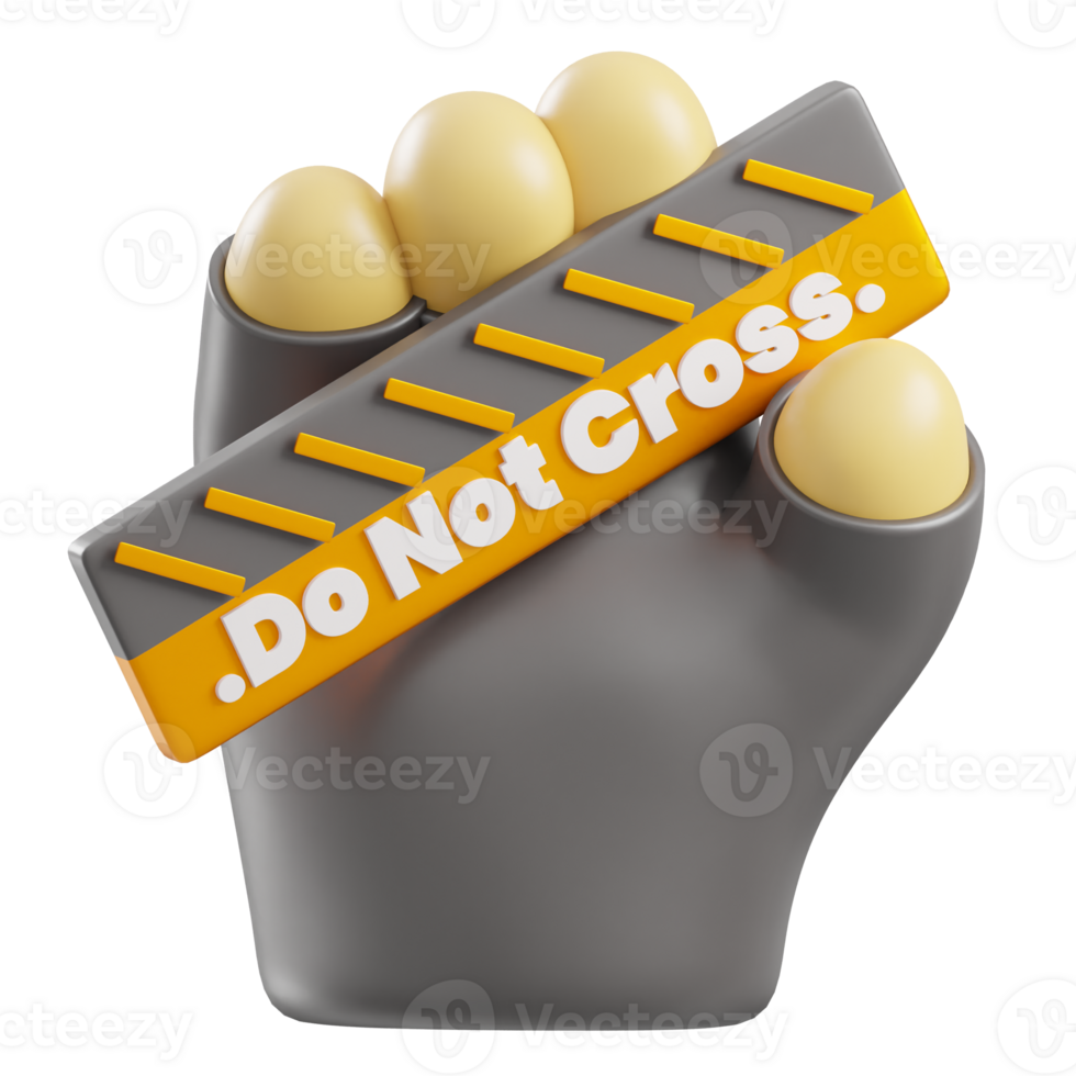 Do Not Cross 3d illustration png