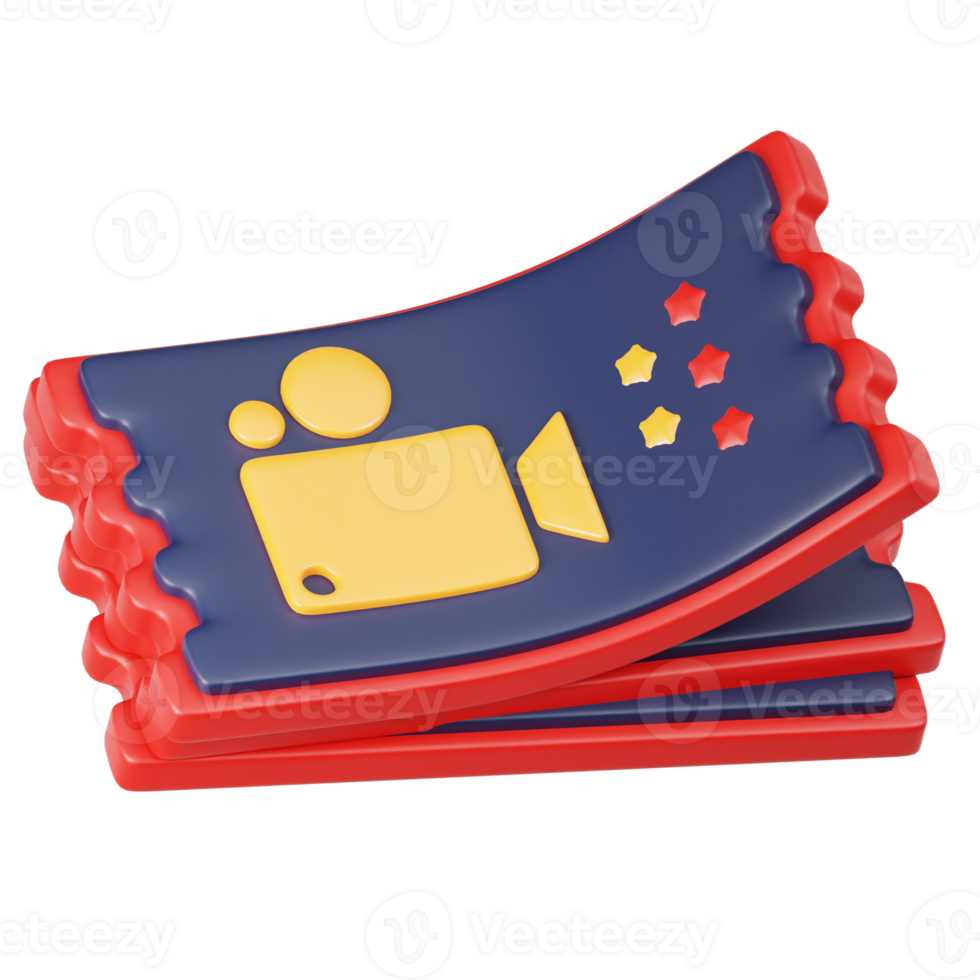 Cinema Ticket 3d illustration png