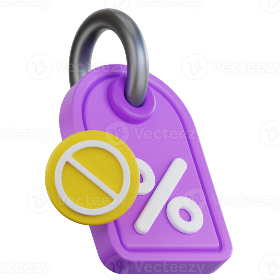 No Discount 3d illustration png